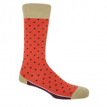 Men PEPER HAROW Pin Polka Mens Socks - Orange-PH-4391906738316- £15.00