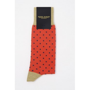 Men PEPER HAROW Pin Polka Mens Socks - Orange-PH-4391906738316- £15.00