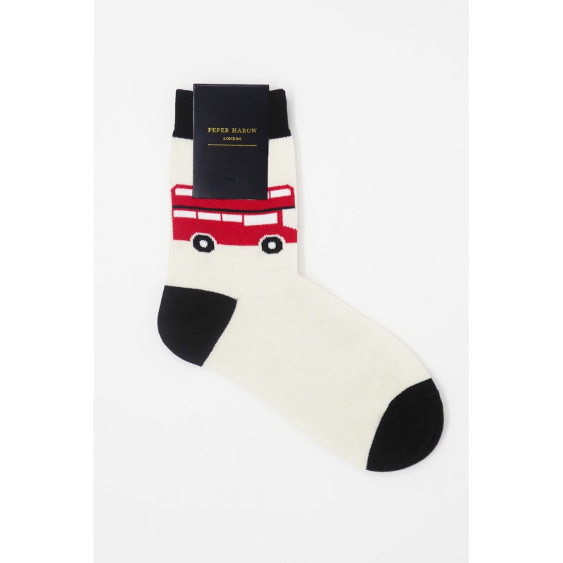 Women PEPER HAROW London Bus Womens Socks - Cream-PH-2114331639897- £7.00