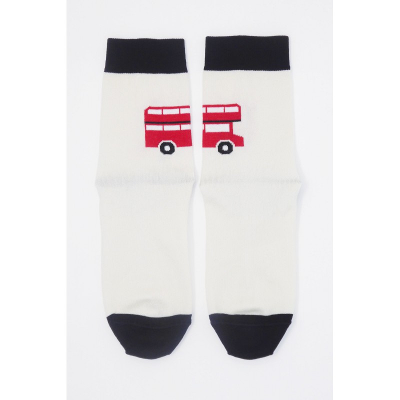 Women PEPER HAROW London Bus Womens Socks - Cream-PH-2114331639897- £7.00