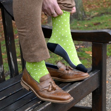 Men PEPER HAROW Pin Polka Mens Socks - Mint-PH-1998554693721- £13.00