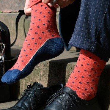 Men PEPER HAROW Pin Polka Mens Socks - Apple-PH-1546056826969- £15.00