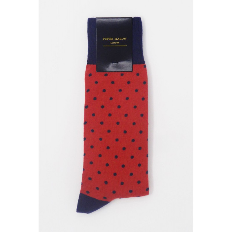 Men PEPER HAROW Pin Polka Mens Socks - Apple-PH-1546056826969- £15.00