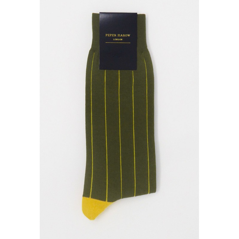 Men PEPER HAROW Pin Stripe Mens Socks - Green-PH-1541457051737- £15.00