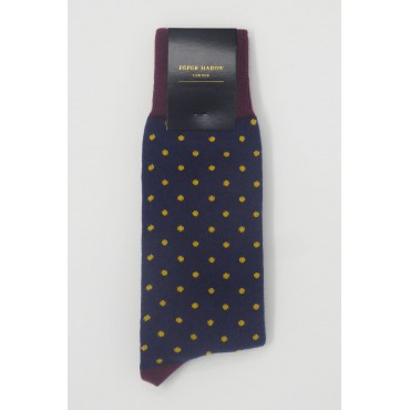 Men PEPER HAROW Pin Polka Mens Socks - Denim-PH-1389127270489- £15.00