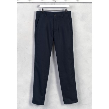 Belts Brook Taverner Regular Fit Caine Navy Linen Cotton Trousers £62.00