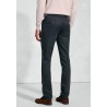 Belts Brook Taverner Tailored Fit Penn Navy Single Pleat Tapered-Leg Linen Cotton Trousers £62.00