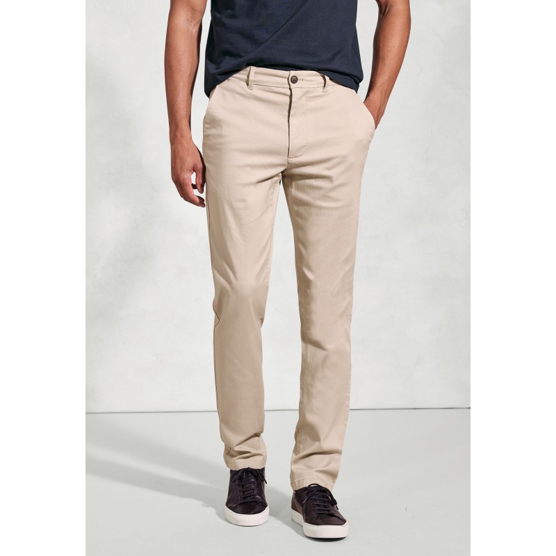 Belts Brook Taverner Tailored Fit Holland Stone Sateen Cotton Stretch Trousers £54.00