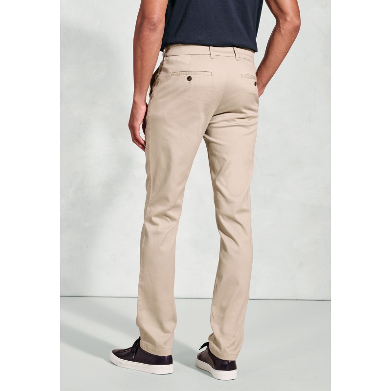 Belts Brook Taverner Tailored Fit Holland Stone Sateen Cotton Stretch Trousers £54.00