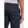 Belts Brook Taverner Tailored Fit Holland Navy Sateen Cotton Stretch Trousers £54.00